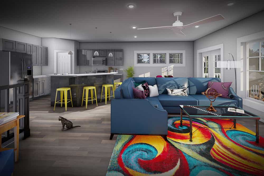 Great Room of this 2-Bedroom,1372 Sq Ft Plan -101-2055