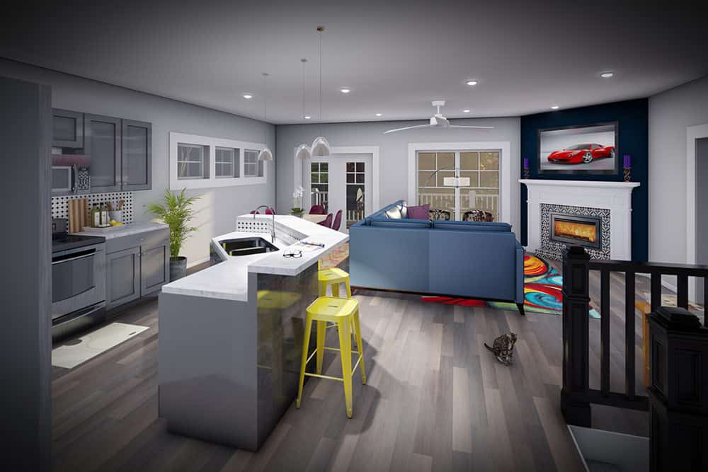 Kitchen: Kitchen Island of this 2-Bedroom,1372 Sq Ft Plan -101-2055