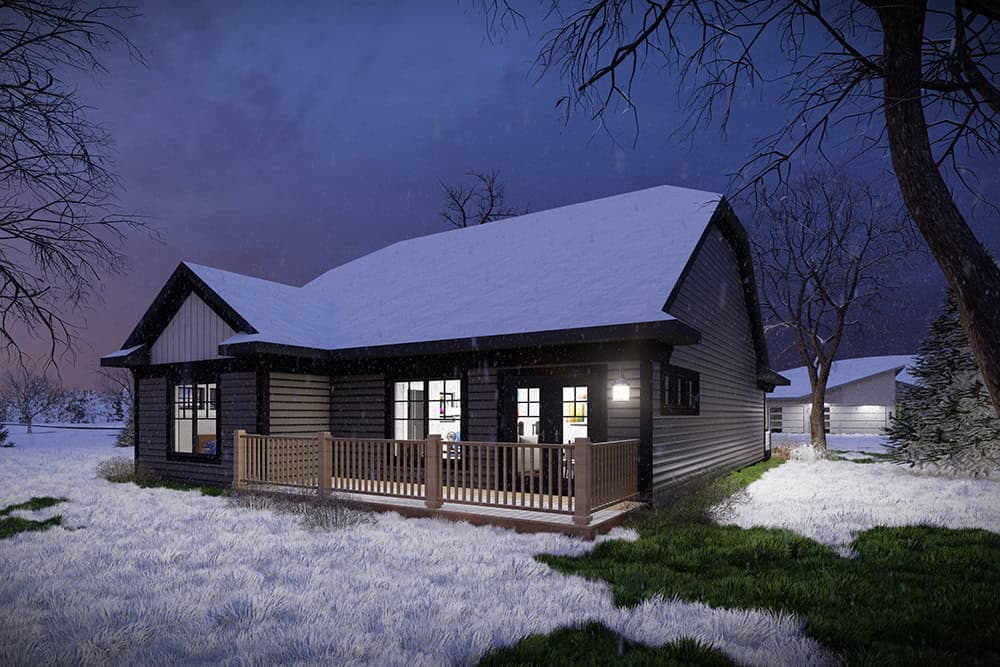 Rear View of this 2-Bedroom,1372 Sq Ft Plan -101-2055