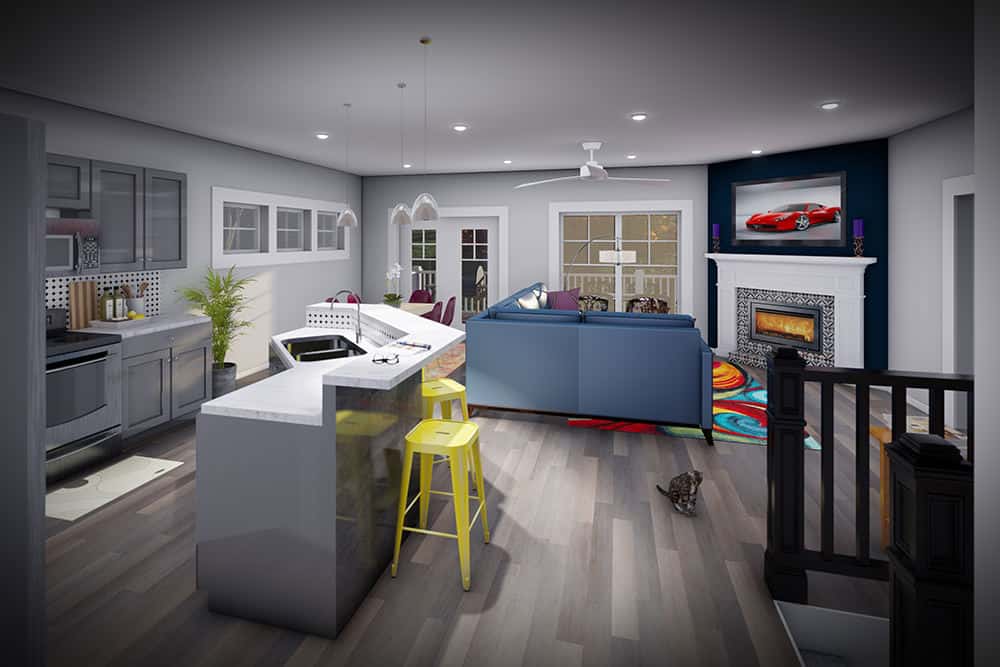 Kitchen: Kitchen Island of this 3-Bedroom,2260 Sq Ft Plan -101-2056