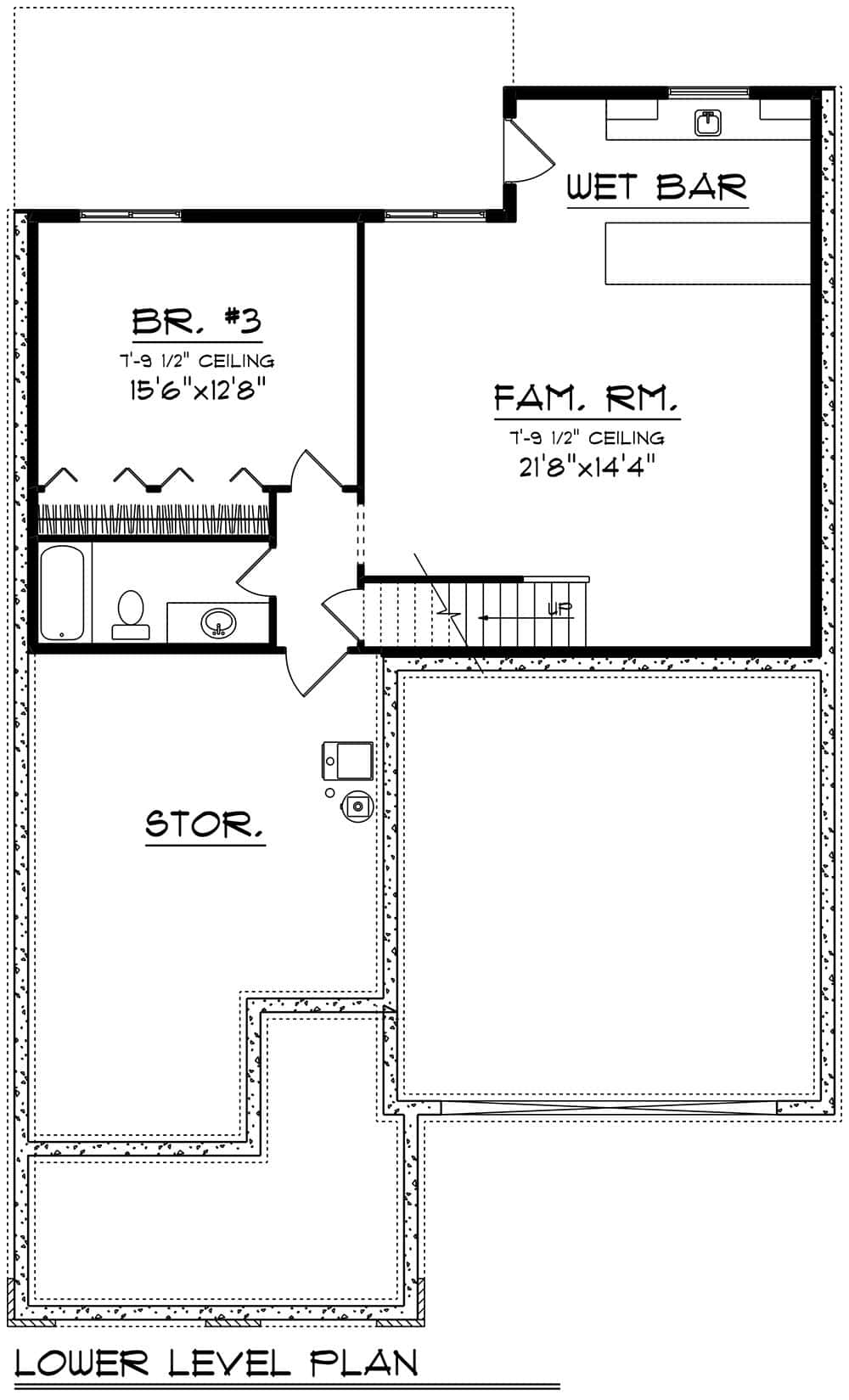 Basement of Craftsman Plan #101-2056