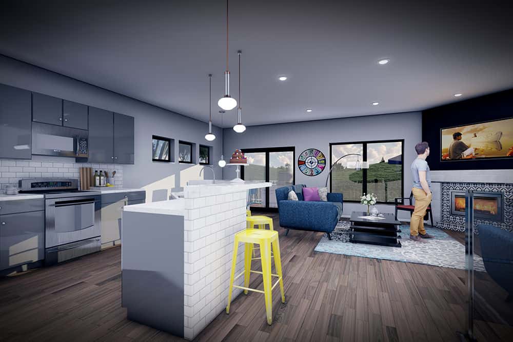 Kitchen: Kitchen Island of this 2-Bedroom,1372 Sq Ft Plan -101-2057