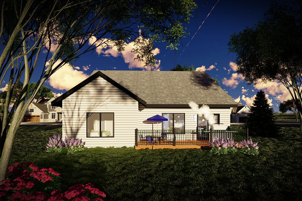 Rear View of this 2-Bedroom,1372 Sq Ft Plan -101-2057