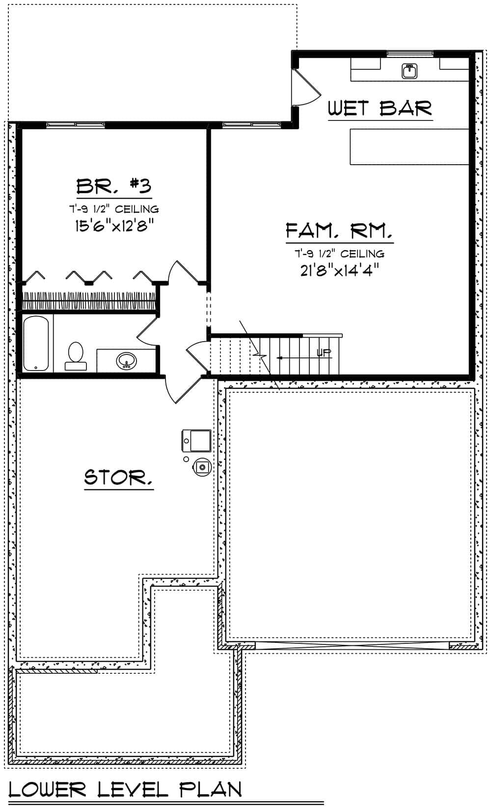 Basement of Modern Plan #101-2058