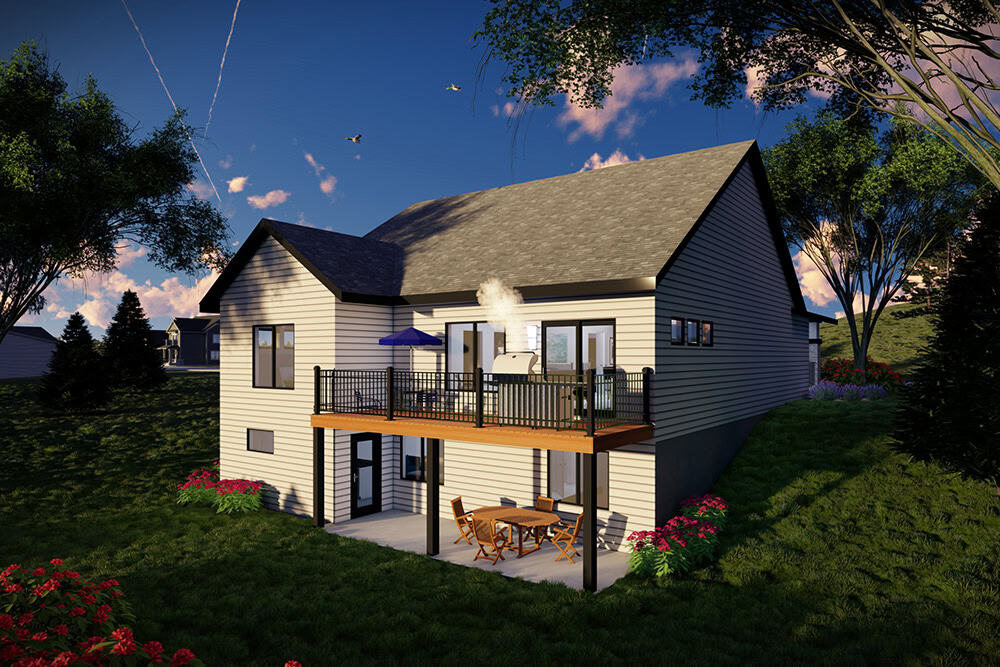 Rear View of this 3-Bedroom,2260 Sq Ft Plan -101-2058