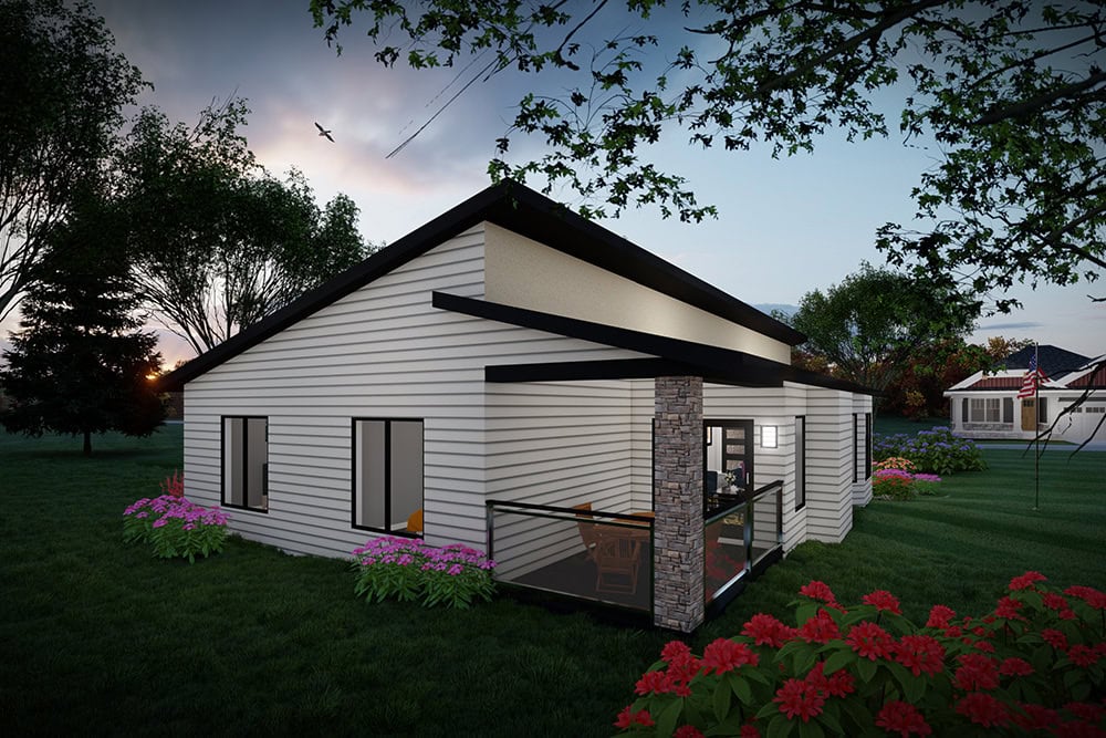 Rear View of this 2-Bedroom,1364 Sq Ft Plan -101-2059