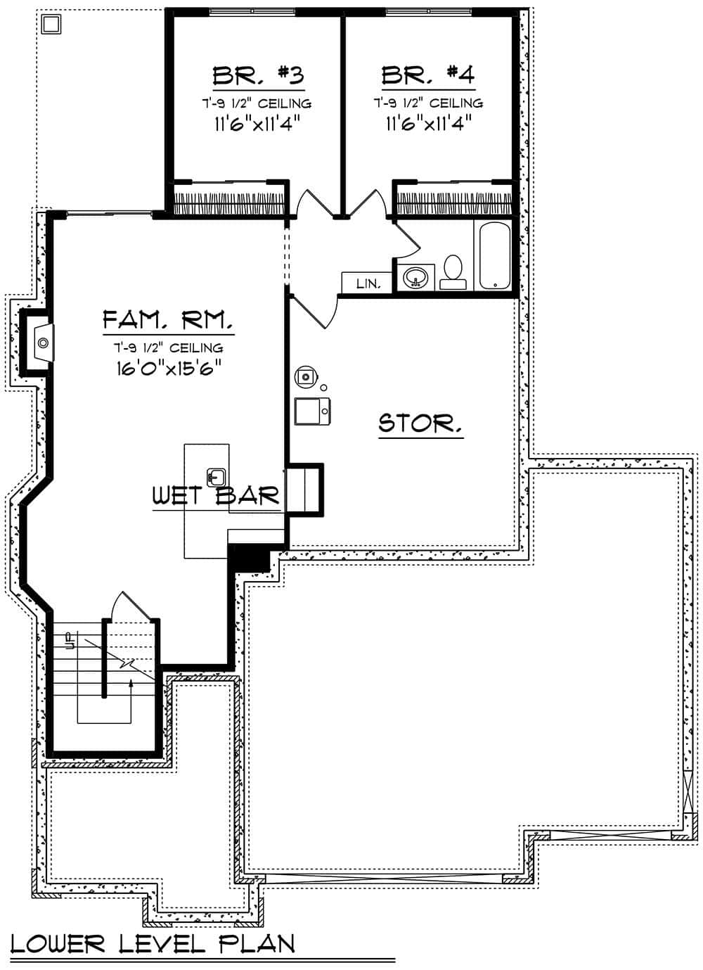 Basement of Craftsman Plan #101-2062