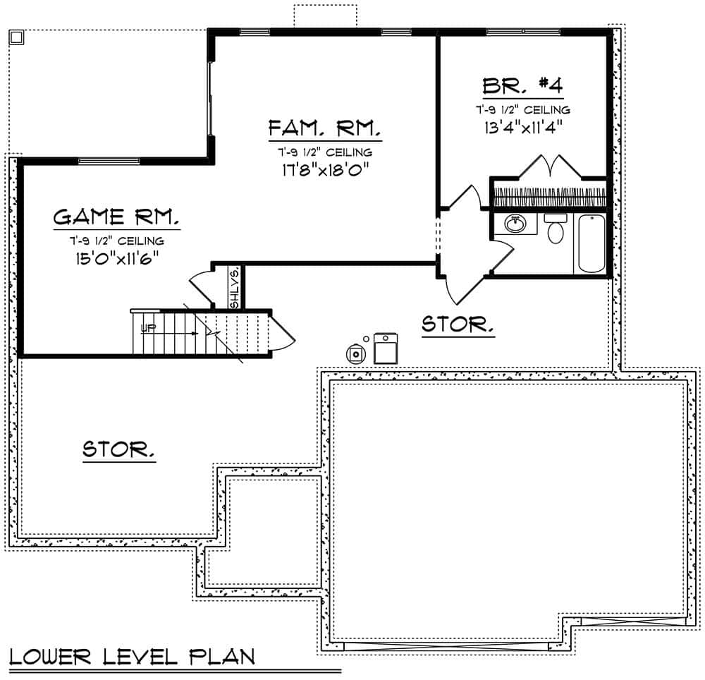Basement of Craftsman Plan #101-2070