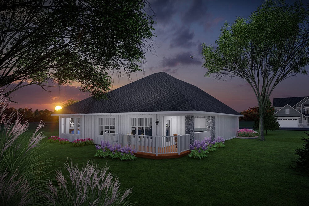 Rear View of this 2-Bedroom,1485 Sq Ft Plan -101-2073