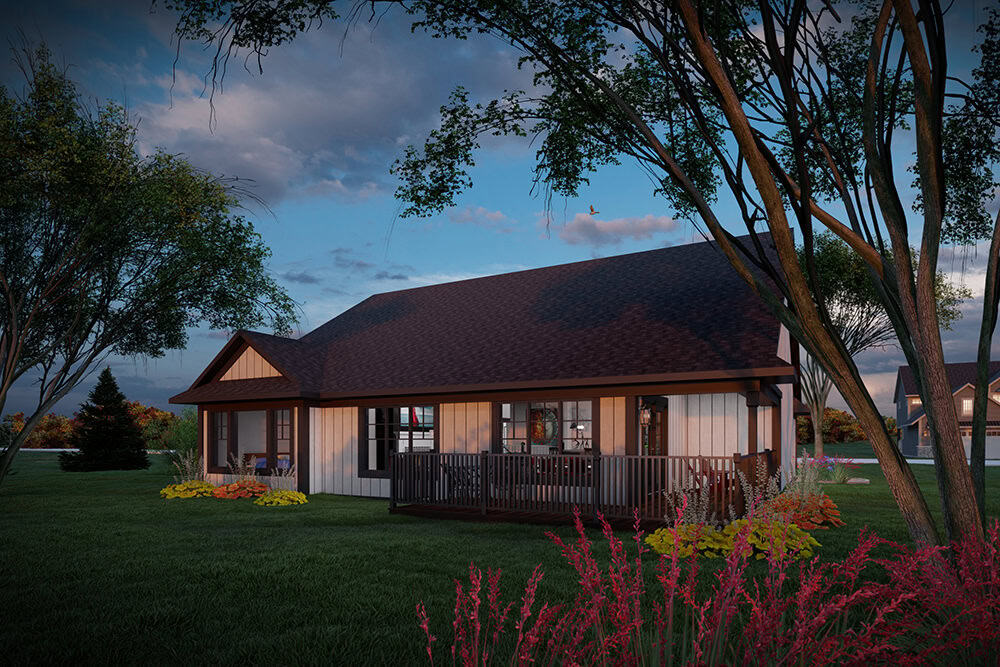 Rear View of this 2-Bedroom,1485 Sq Ft Plan -101-2075