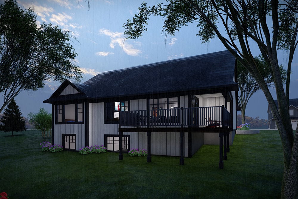 Rear View of this 4-Bedroom,2556 Sq Ft Plan -101-2076