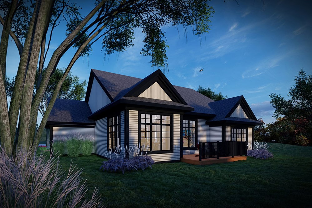 Rear View of this 2-Bedroom,1569 Sq Ft Plan -101-2077