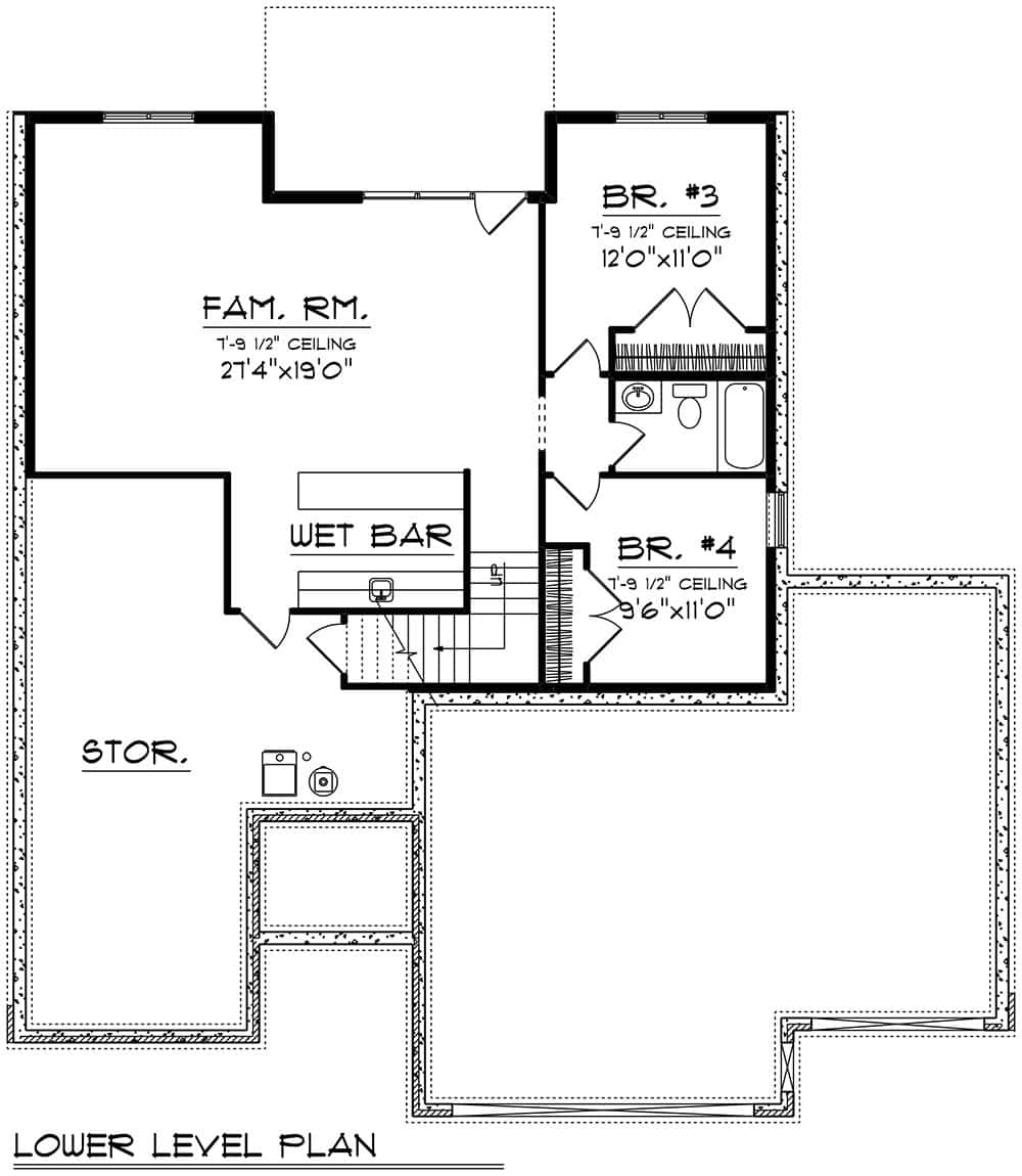 Basement of Craftsman Plan #101-2078
