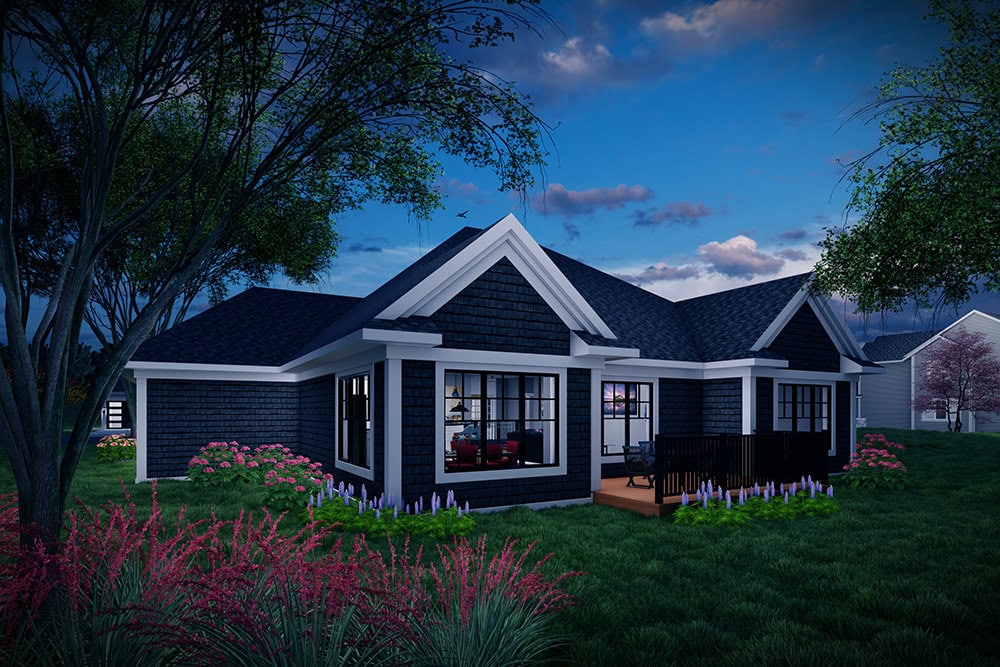 Rear View of this 2-Bedroom,1569 Sq Ft Plan -101-2079