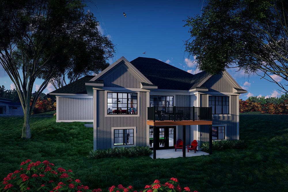 Rear View of this 4-Bedroom,2567 Sq Ft Plan -101-2080