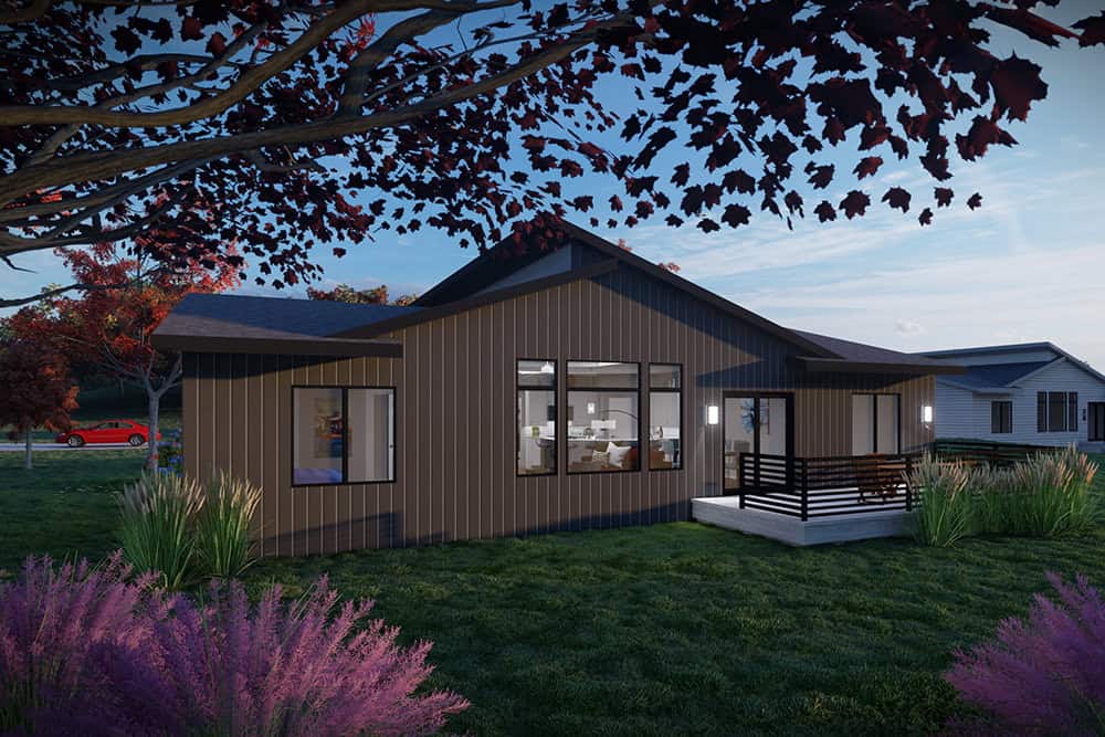 Rear View of this 3-Bedroom,1583 Sq Ft Plan -101-2083