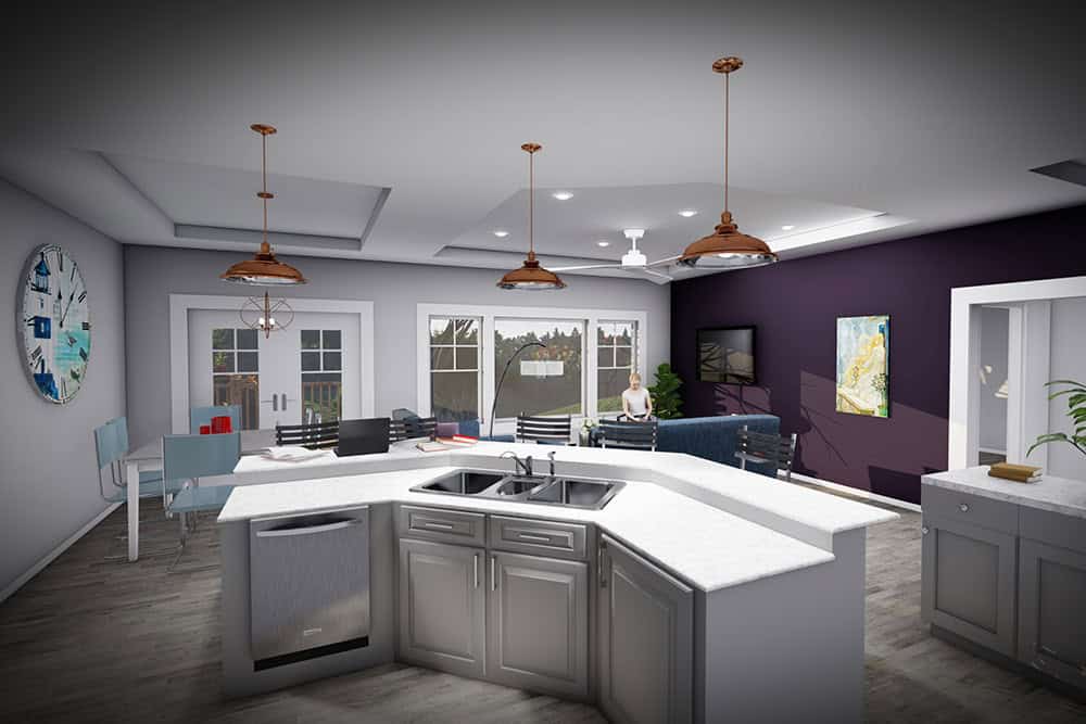 Kitchen: Kitchen Island of this 3-Bedroom,1583 Sq Ft Plan -101-2085