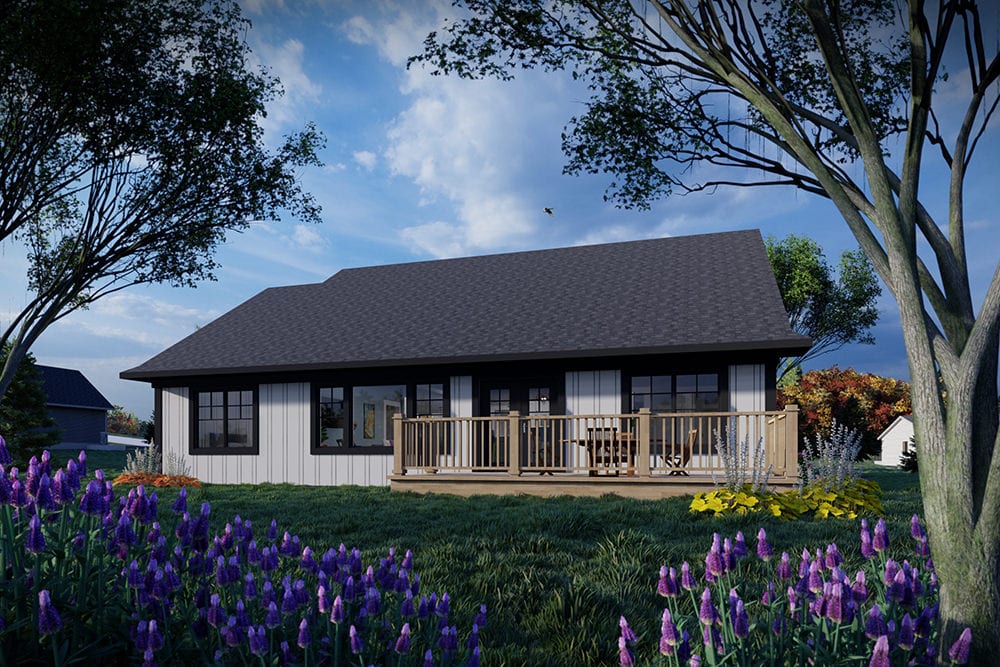 Rear View of this 3-Bedroom,1583 Sq Ft Plan -101-2085