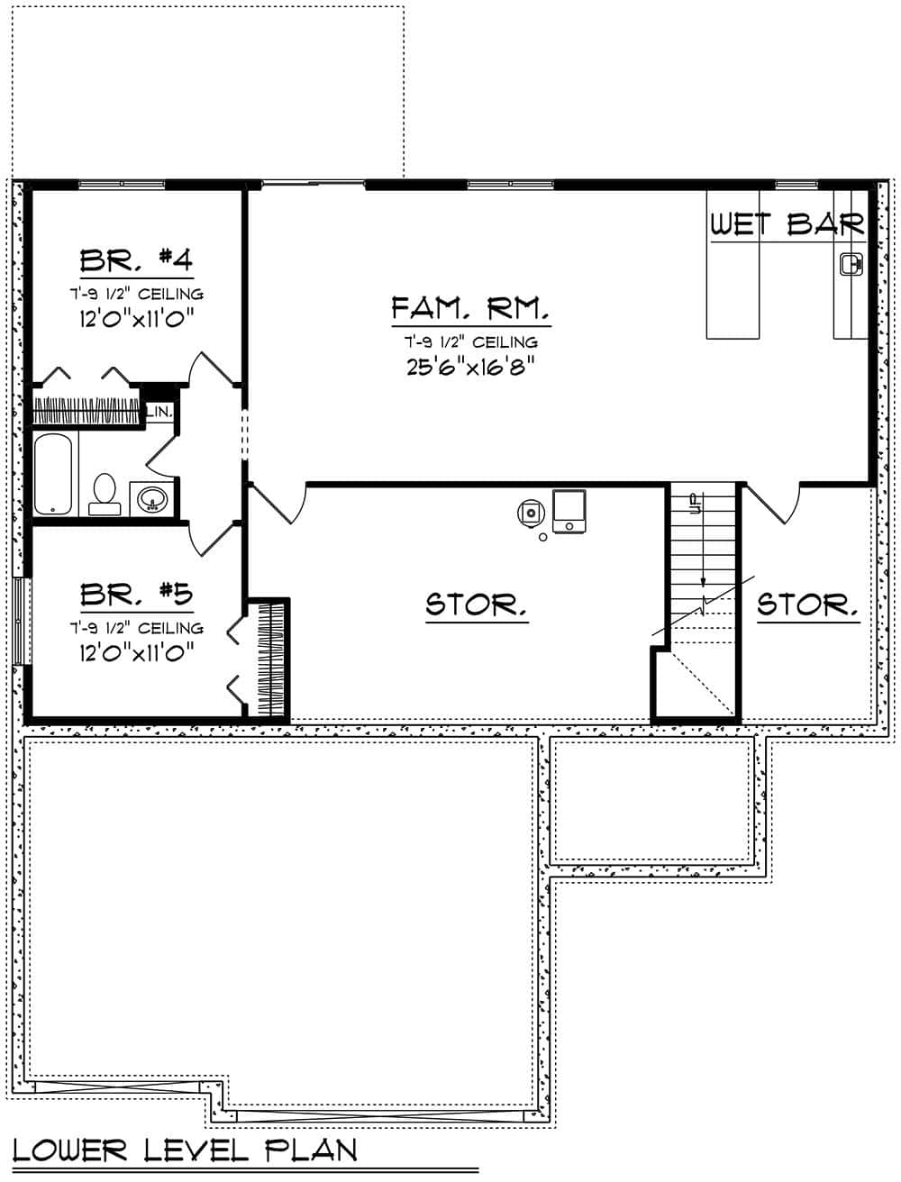 Basement of Farmhouse Plan #101-2086