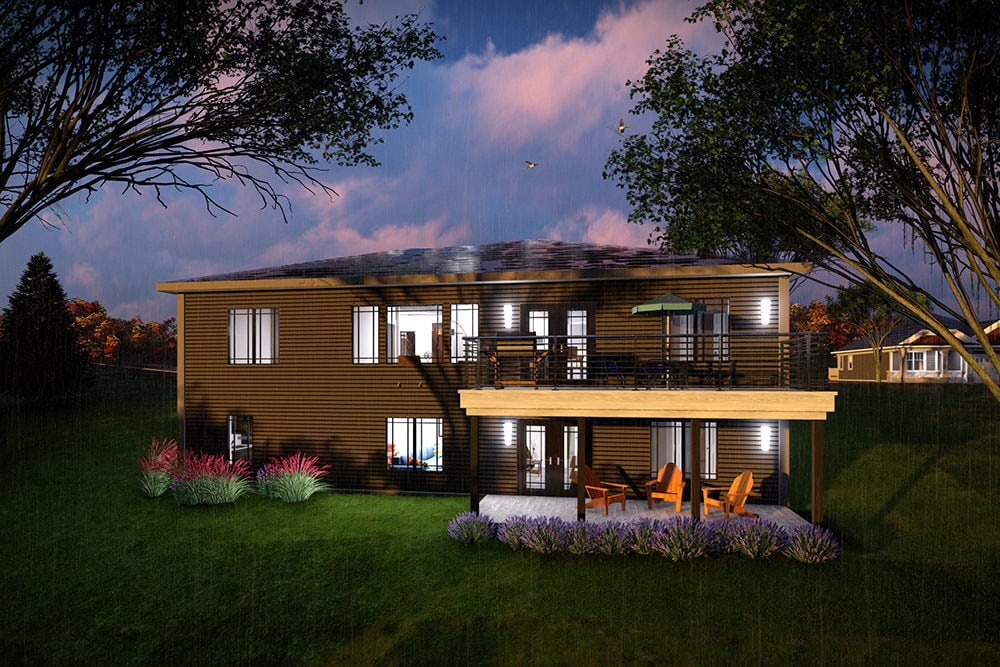 Rear View of this 5-Bedroom,2621 Sq Ft Plan -101-2088