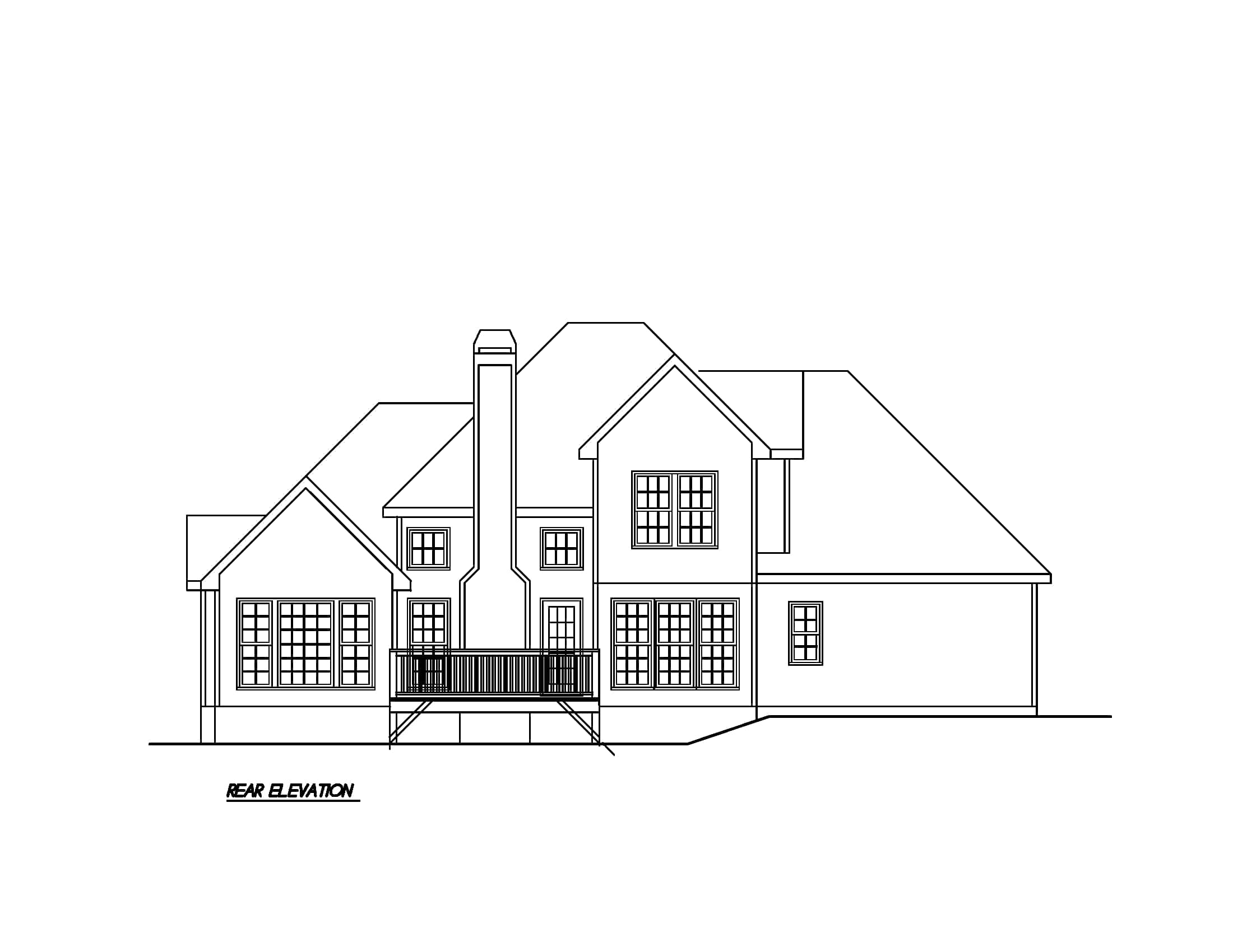 Home Plan Rear Elevation of this 3-Bedroom,1658 Sq Ft Plan -102-1018