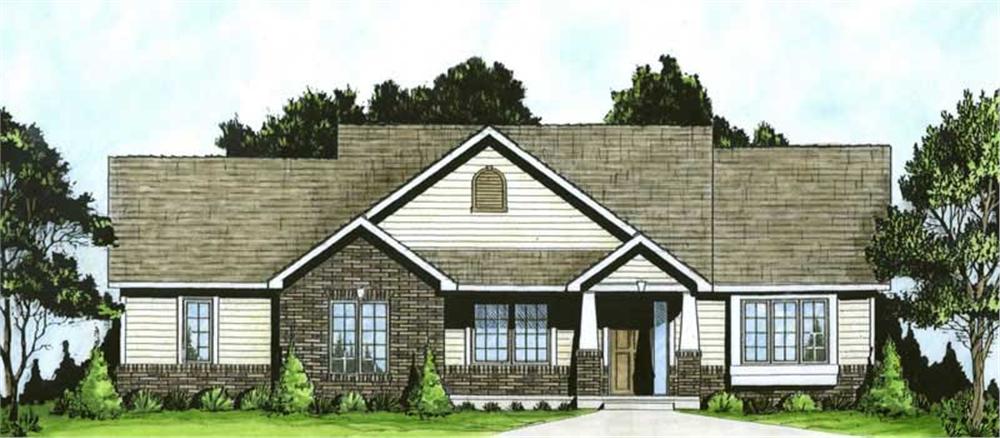 Front elevation of Small House Plans home (ThePlanCollection: House Plan #103-1001)