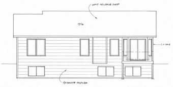 Home Plan Rear Elevation of this 2-Bedroom,995 Sq Ft Plan -103-1021
