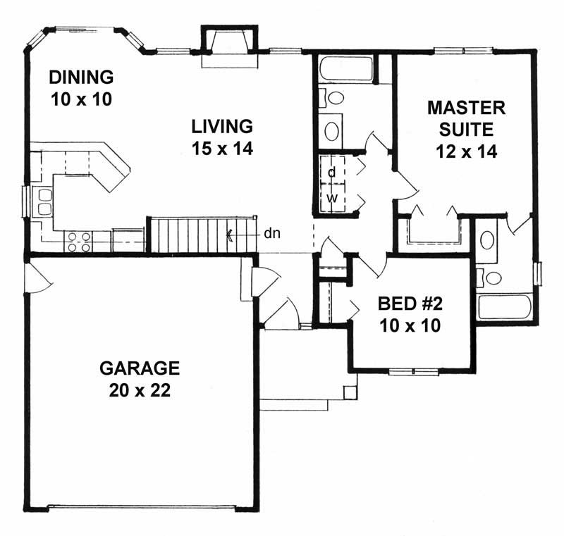Floor Plan First Story of Small House Plans #103-1021