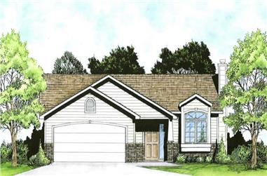 2-Bedroom, 926 Sq Ft Ranch House Plan - 103-1028 - Front Exterior
