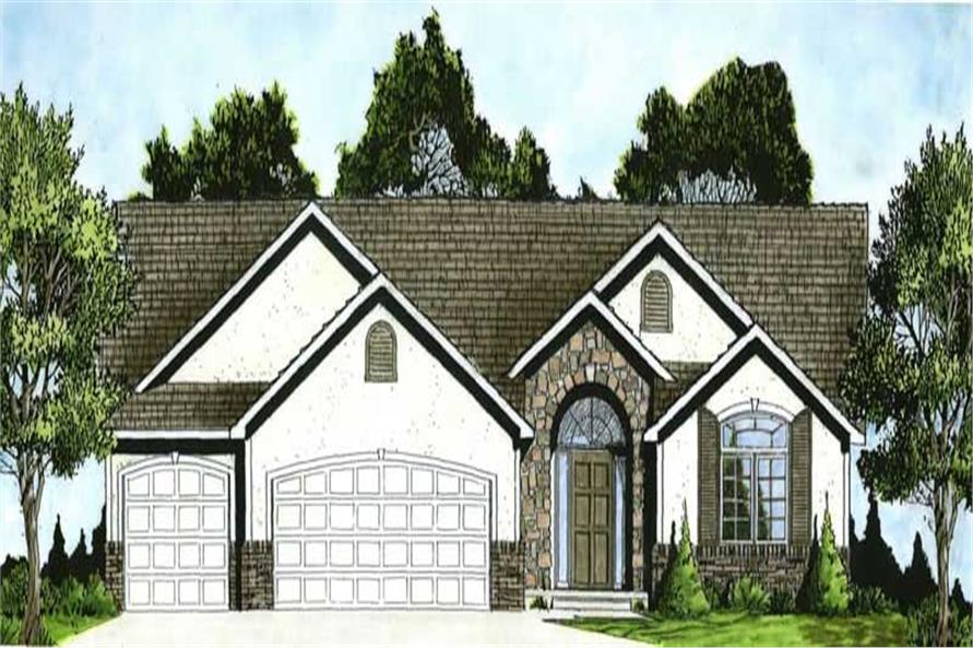 Front elevation of Small House Plans home (ThePlanCollection: House Plan #103-1029)