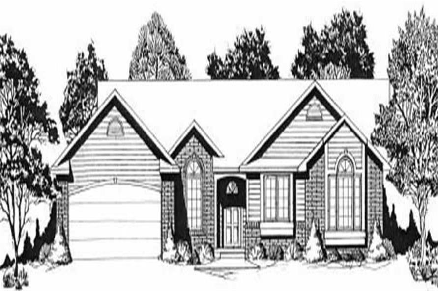 3-Bedroom, 1268 Sq Ft Ranch House Plan - 103-1039 - Front Exterior