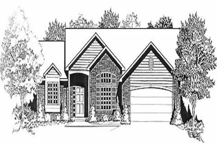 3-Bedroom, 1620 Sq Ft Ranch House Plan - 103-1045 - Front Exterior