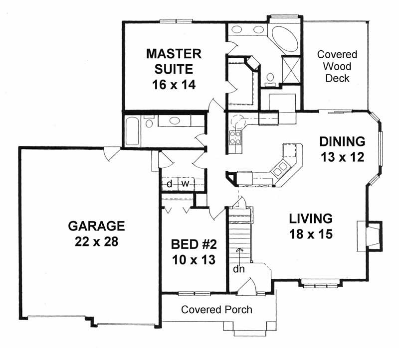 Floor Plan First Story of Small House Plans #103-1046