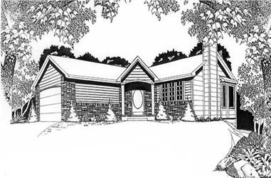 2-Bedroom, 1076 Sq Ft Ranch House Plan - 103-1048 - Front Exterior