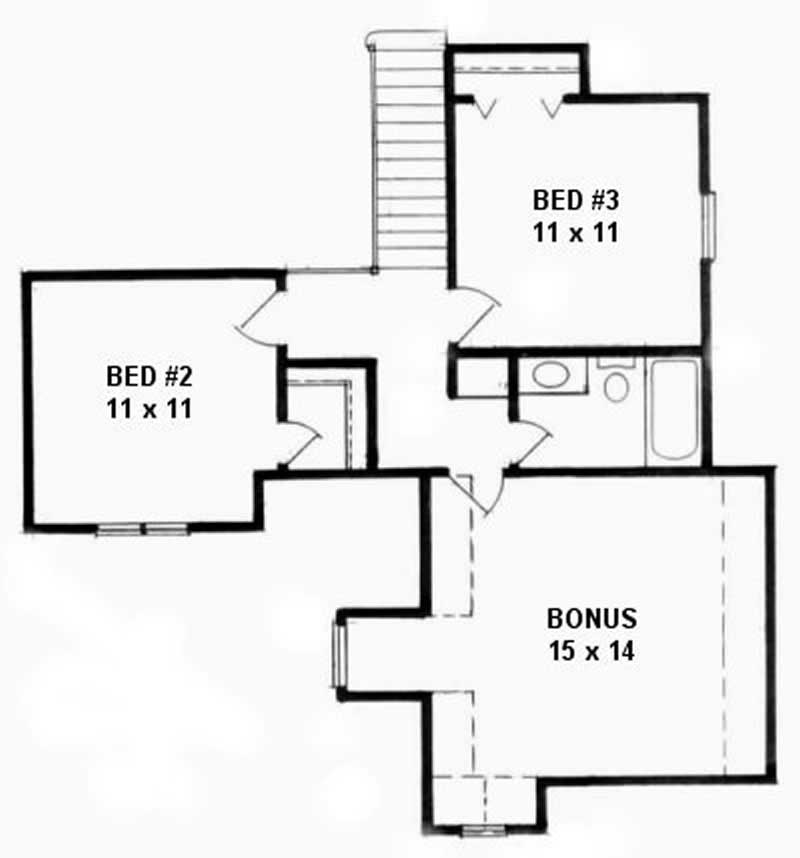 Floor Plan Second Story of Small House Plans #103-1058