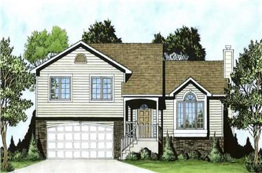 3-Bedroom, 1243 Sq Ft Small House Plans - 103-1067 - Front Exterior