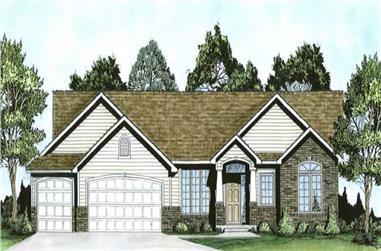 3-Bedroom, 1764 Sq Ft Ranch House Plan - 103-1077 - Front Exterior