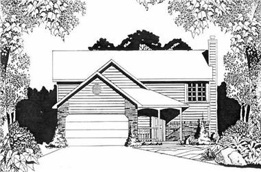 2-Bedroom, 1000 Sq Ft Multi-Level House Plan - 103-1091 - Front Exterior