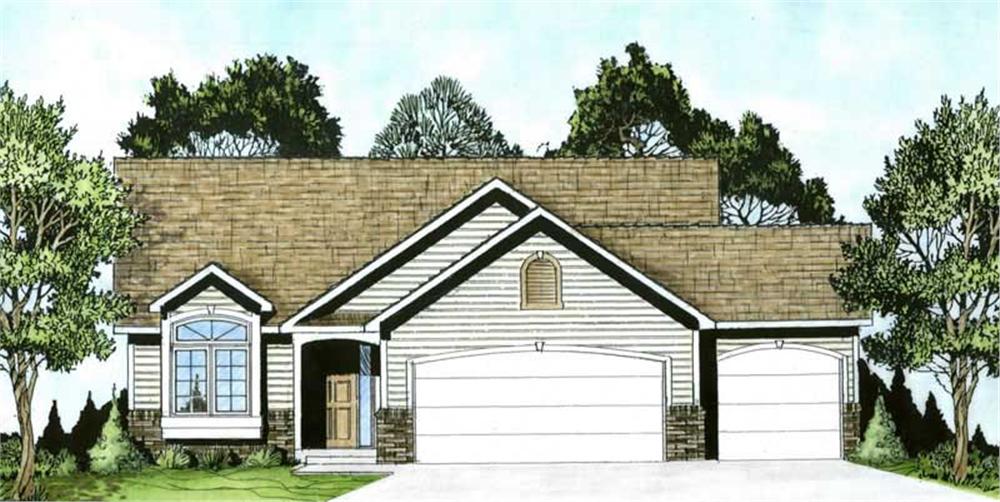 Front elevation of Ranch home (ThePlanCollection: House Plan #103-1094)