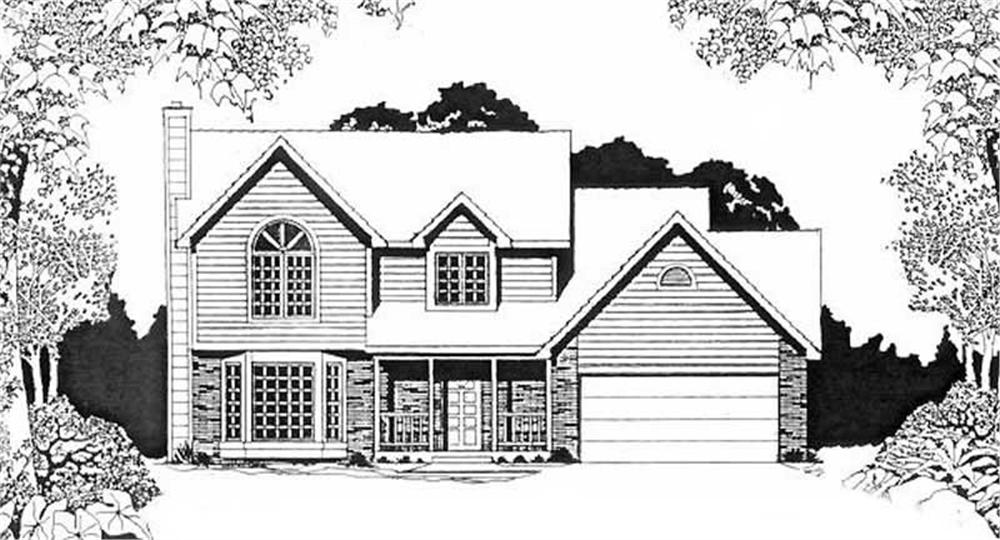 Front elevation of Traditional home (ThePlanCollection: House Plan #103-1095)