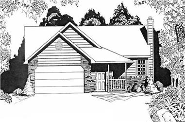 2-Bedroom, 1041 Sq Ft Ranch House Plan - 103-1097 - Front Exterior