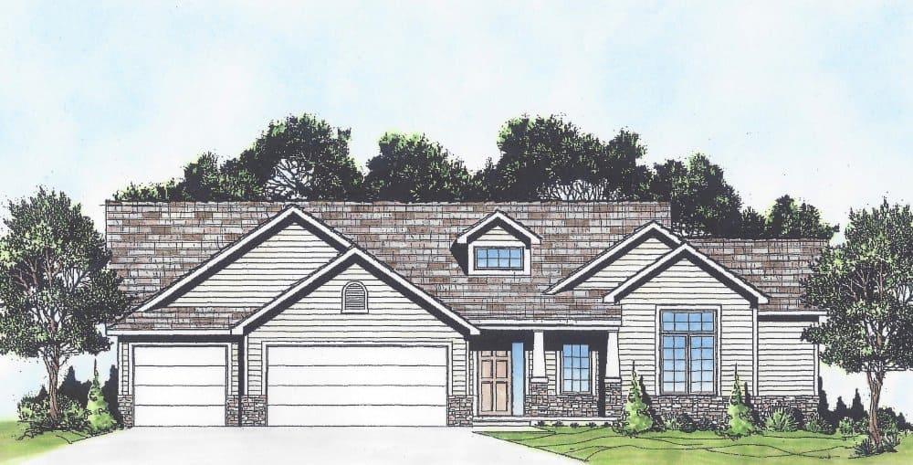 Country Ranch home (ThePlanCollection: Plan #103-1161)