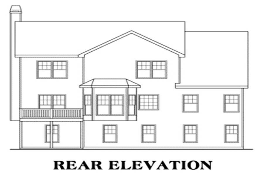 Home Plan Rear Elevation of this 3-Bedroom,2028 Sq Ft Plan -104-1002