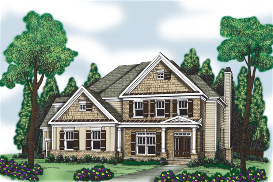 5-Bedroom, 3191 Sq Ft Country Home Plan - 104-1011 - Main Exterior