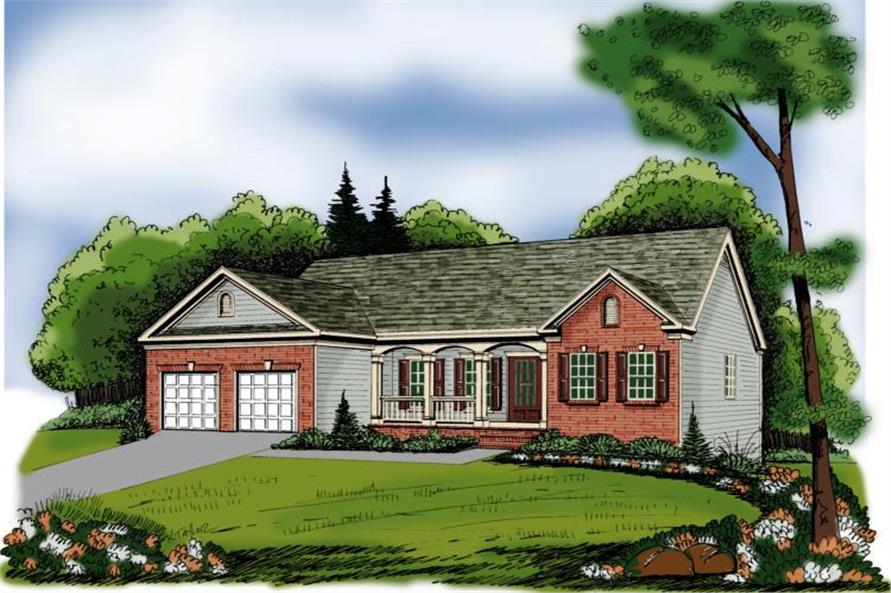 3-Bedroom, 1566 Sq Ft Country House Plan - 104-1021 - Front Exterior