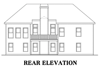 Home Plan Rear Elevation of this 3-Bedroom,1960 Sq Ft Plan -104-1028