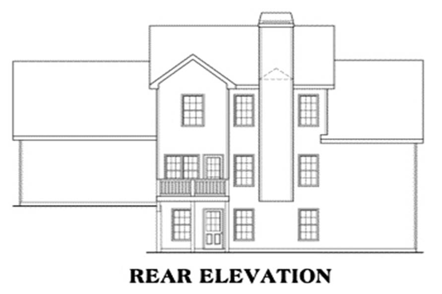 104-1037: Home Plan Rear Elevation