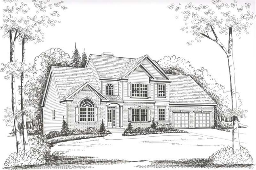 Front Elevation of this 3-Bedroom,1721 Sq Ft Plan -1721