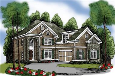 4-Bedroom, 3249 Sq Ft Traditional Home Plan - 104-1045 - Main Exterior