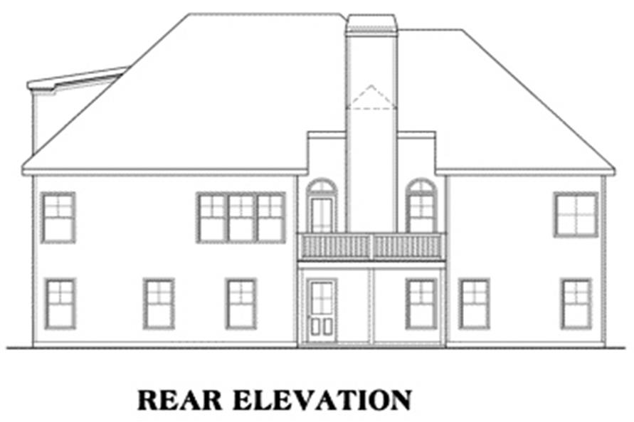 Home Plan Rear Elevation of this 4-Bedroom,2068 Sq Ft Plan -104-1086